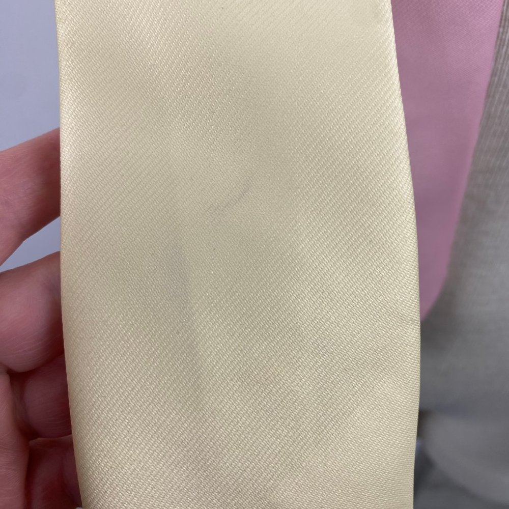 Pair of Ketch Neckties 100% Polyester Pink & Yellow 3" Wide X 57" Long - Picture 4 of 6